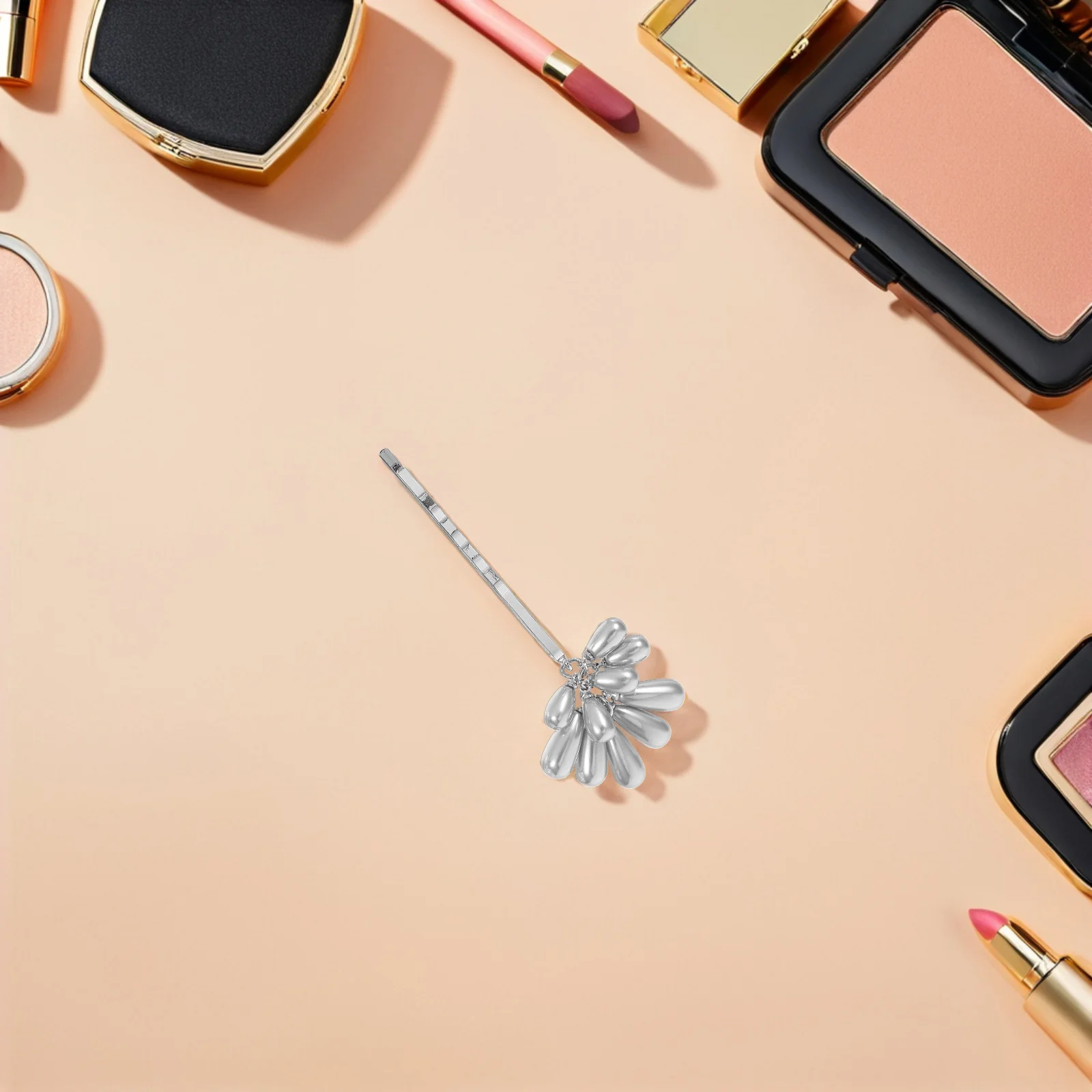 

2Pcs Pearl Beaded Hair Clips Pearl Wheat Tassel Metal Barrettes for Women Casual Party Hair Accessories French Barrette Clip