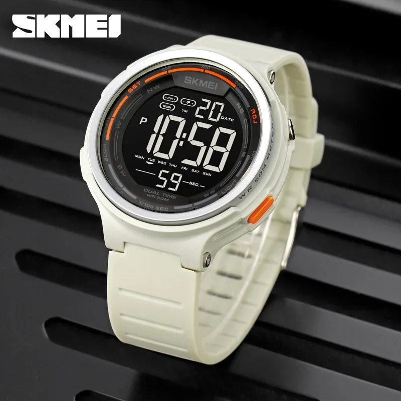 SKMEI-reloj deportivo Digital para hombre, cronógrafo de pulsera, resistente al agua, 5Bar, 1841, 1894, 1858