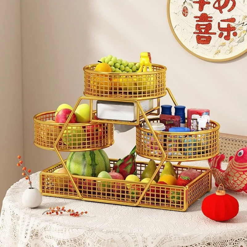 Fruit plate living room household light luxury fruit rack coffee table fruit plate high-end exquisite snacks