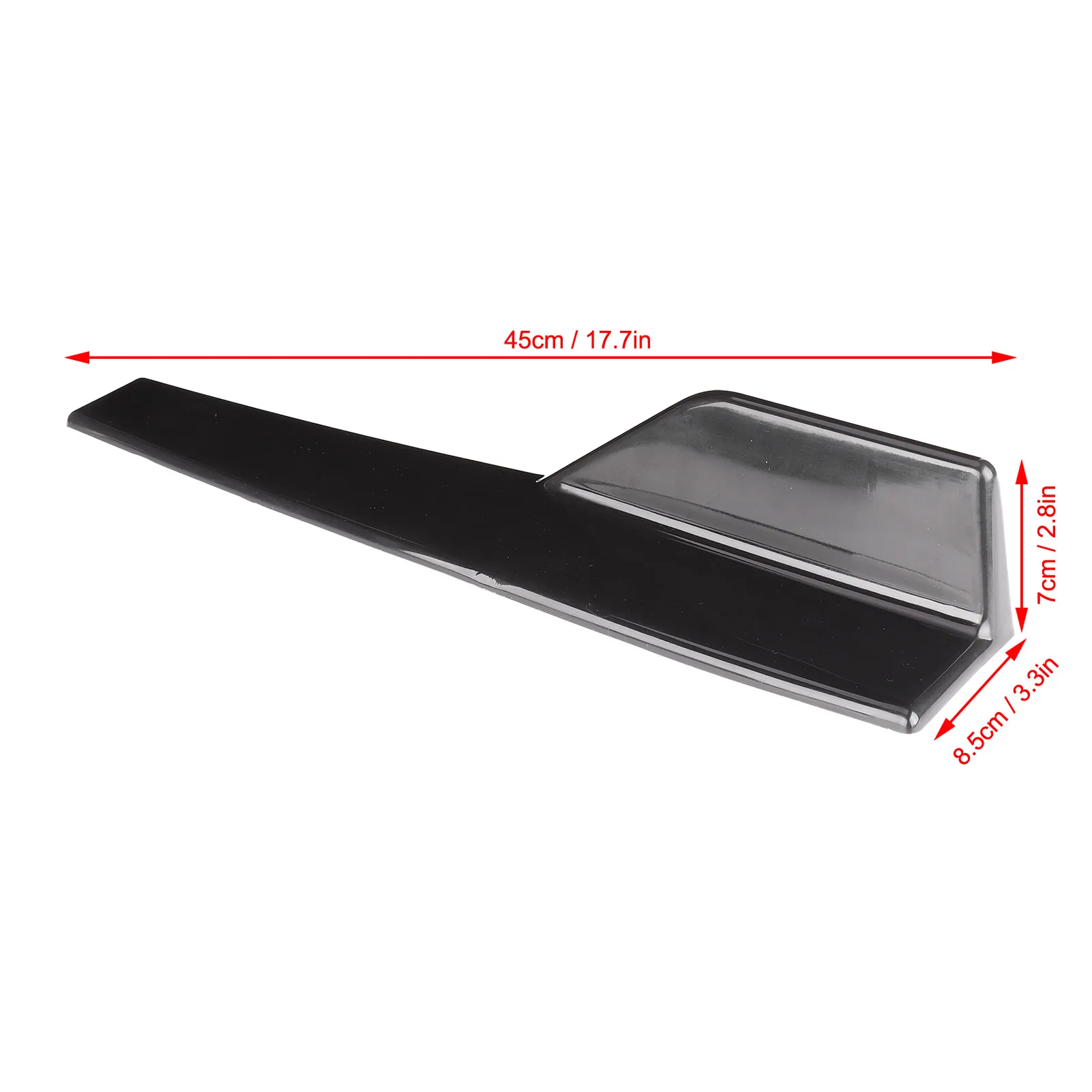 Pair Universal Side Skirt Rocker Splitter Side Winglet Wing Diffuser Car Body Kit Glossy Black 17.7x3.3in