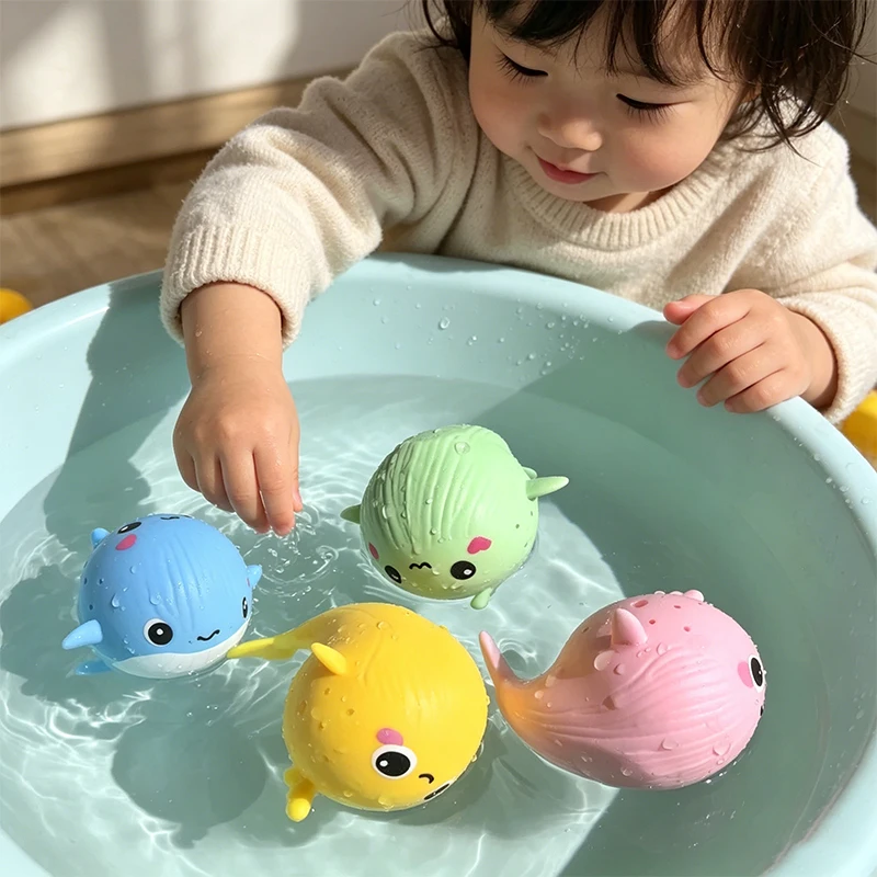 Bath Playing Whales Pinching Ornament Sponge Water Absorbing Whale Squeezing Stress Relief Swimming Play Water Whales Gift Decor