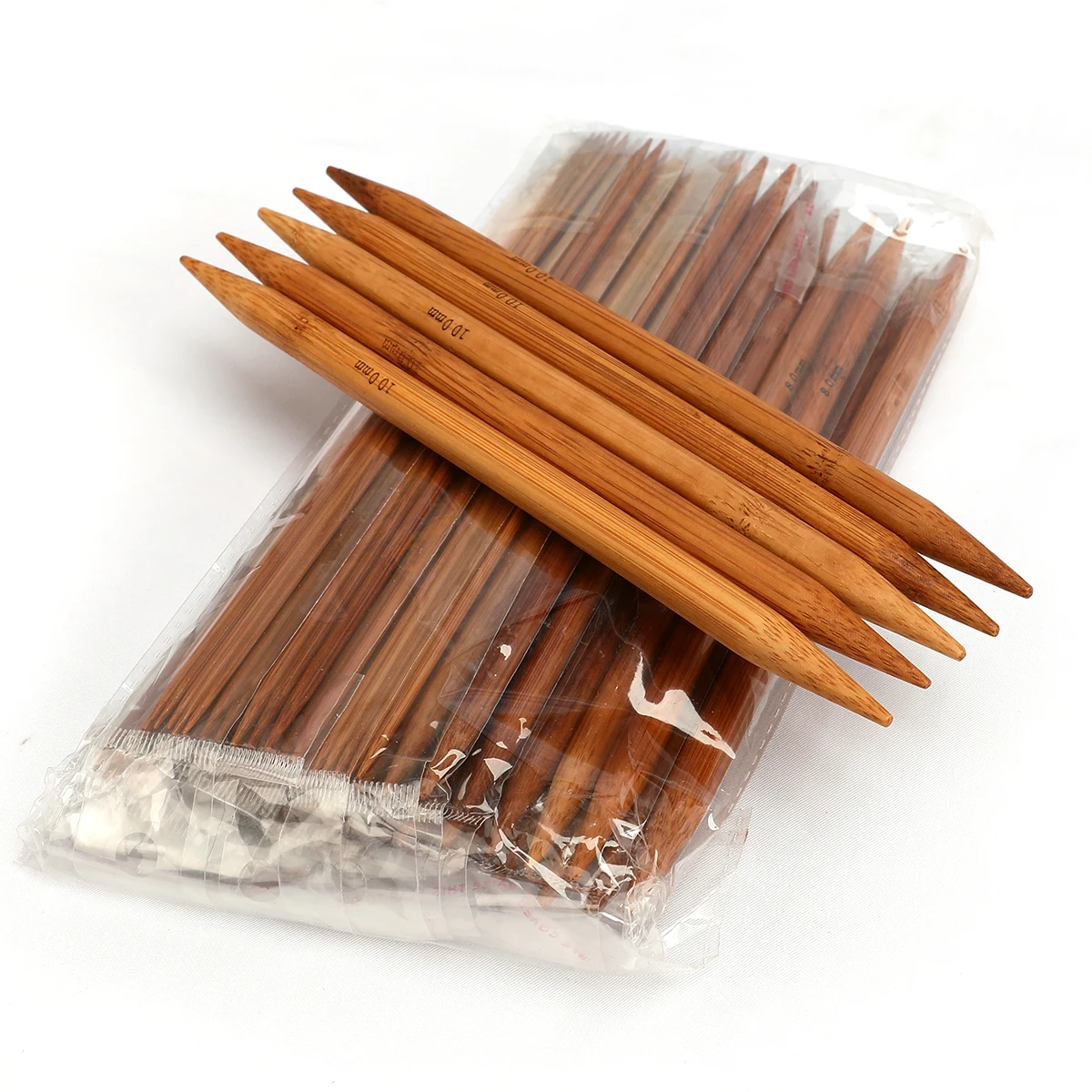 75 PCS Bamboo Knitting Needles Set 20cm Double Pointed Carbonized Knit Yarn Weave Craft 15 Sizes 2.0-10mm Crochet Needles Set