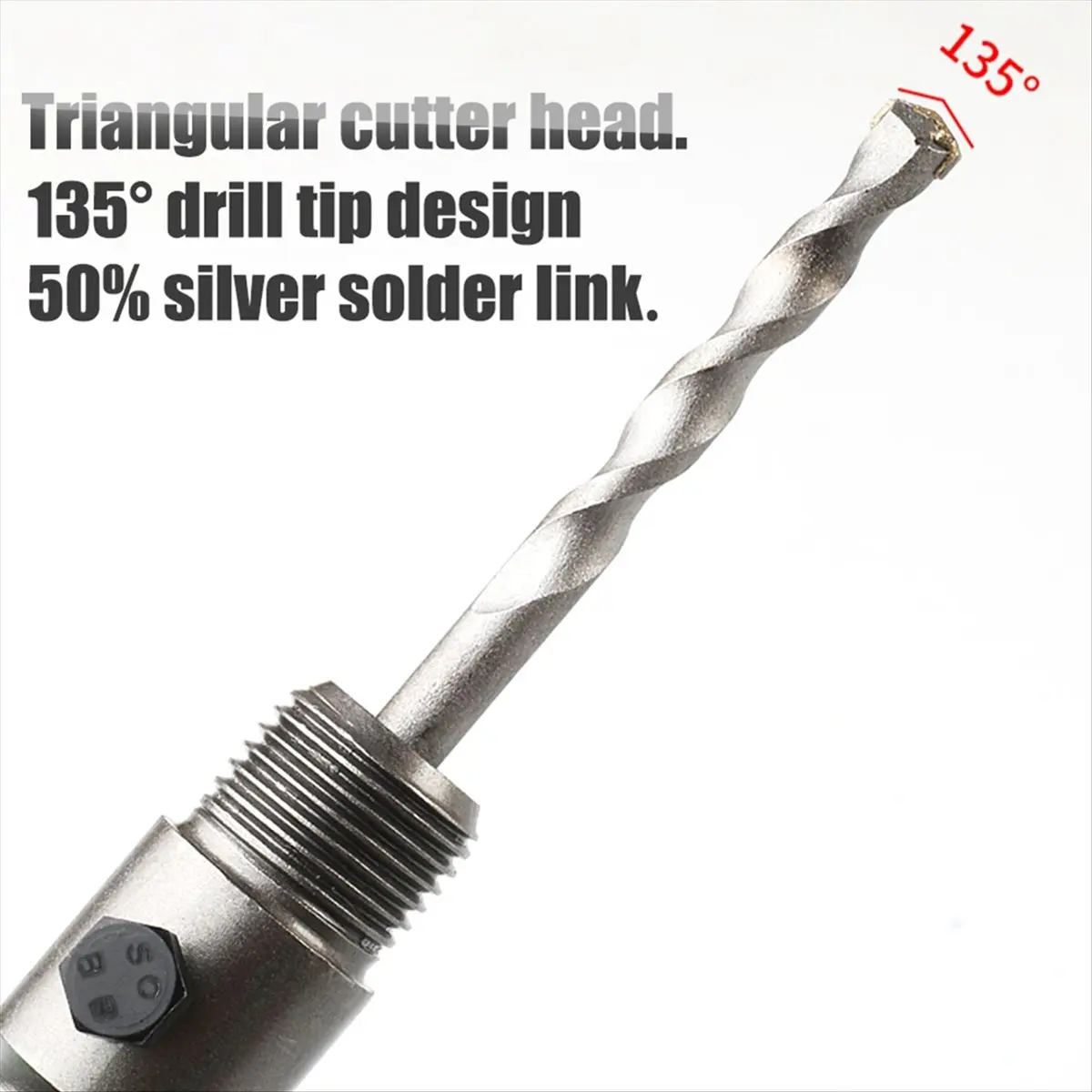 A73P SDS Plus Hammer Drills Wall Hole Saw Drill Bit Set Cutter Tools with Round Shaft Concrete Cement Stone Hole Opener,60mm