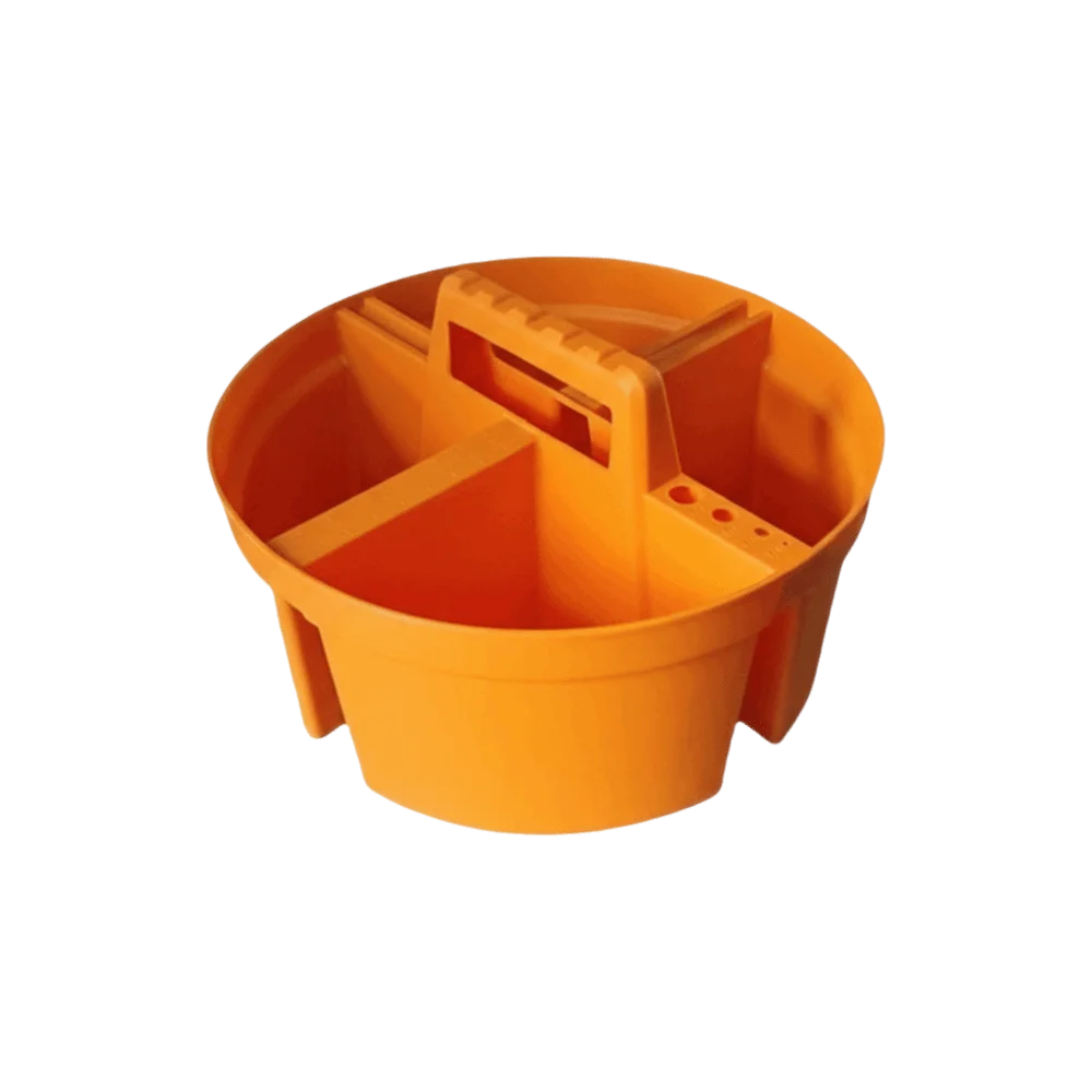 

Plastic Material Divided Box Four Compartments Handheld Round Storage Box Multi-Compartment Portable Size Classification Box