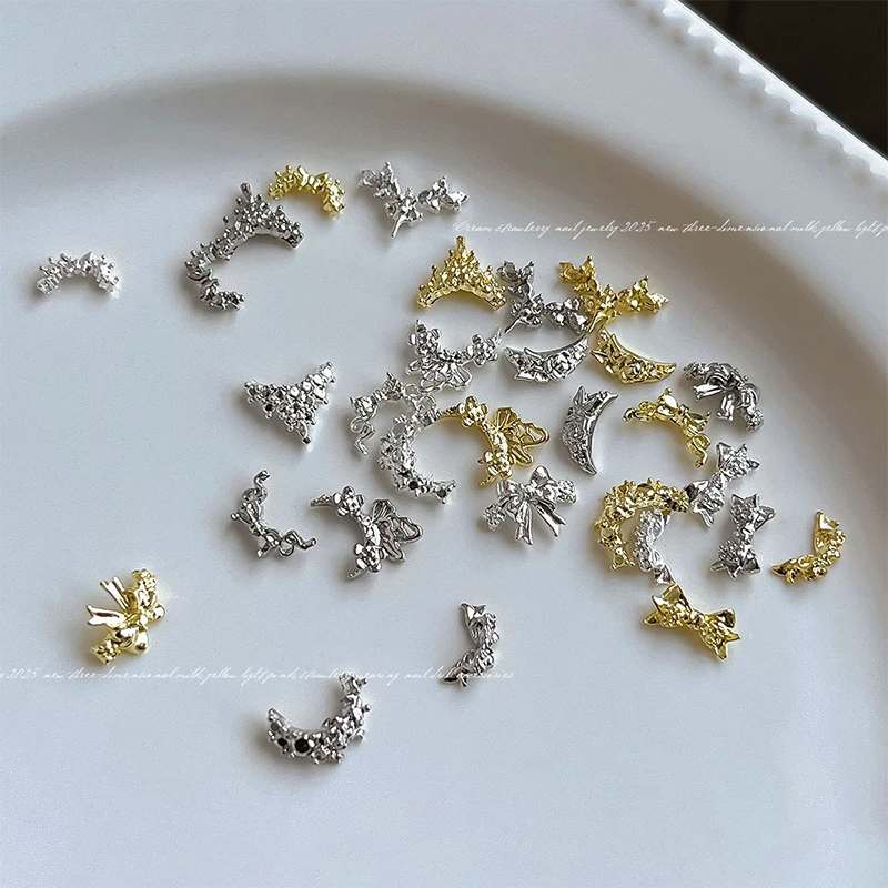 10 Uds. De decoración de mariposas con lazo de diamante para decoración de uñas, taladros, adornos de manicura, accesorios brillantes