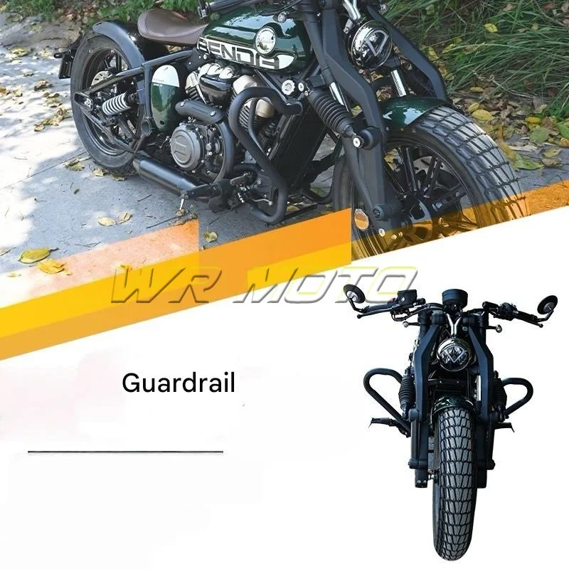 Retro Style Front Crash Bar Anti‑Fall Bumper Protector Fit For BENDA Napoleon Bob 250
