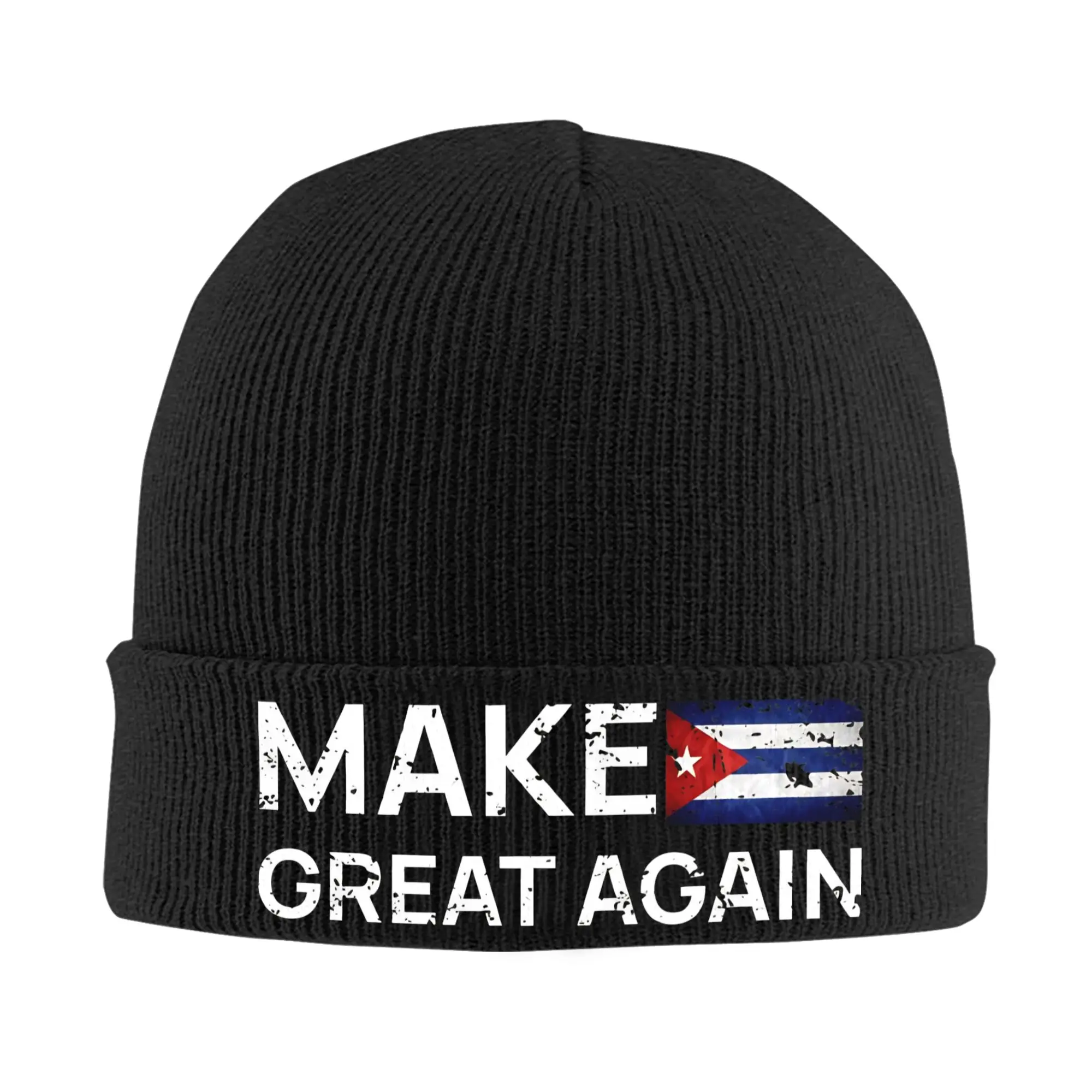 Make Cuba Great Again Beanie Hats Cuban Flag Skullies Beanies Men Women Warm Soft Caps Autumn Outdoor Sport Bonnet Hats