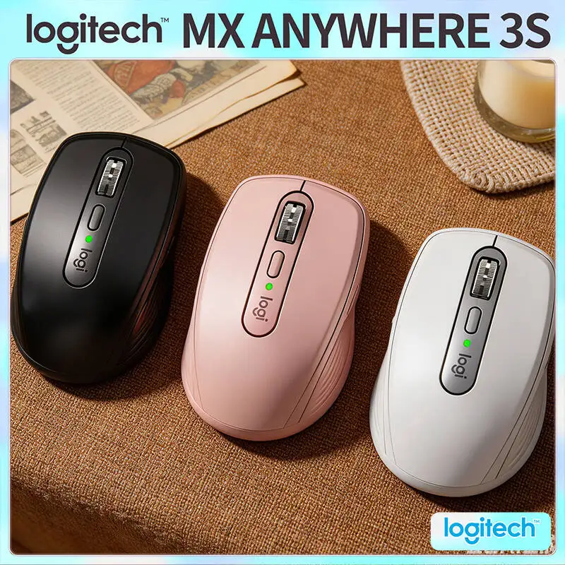 High-Performance Logitech MX Anywhere 3S - 8000 DPI Darkfield, Hyper-Scroll, Silent Buttons, Market Trip & Shop Essential