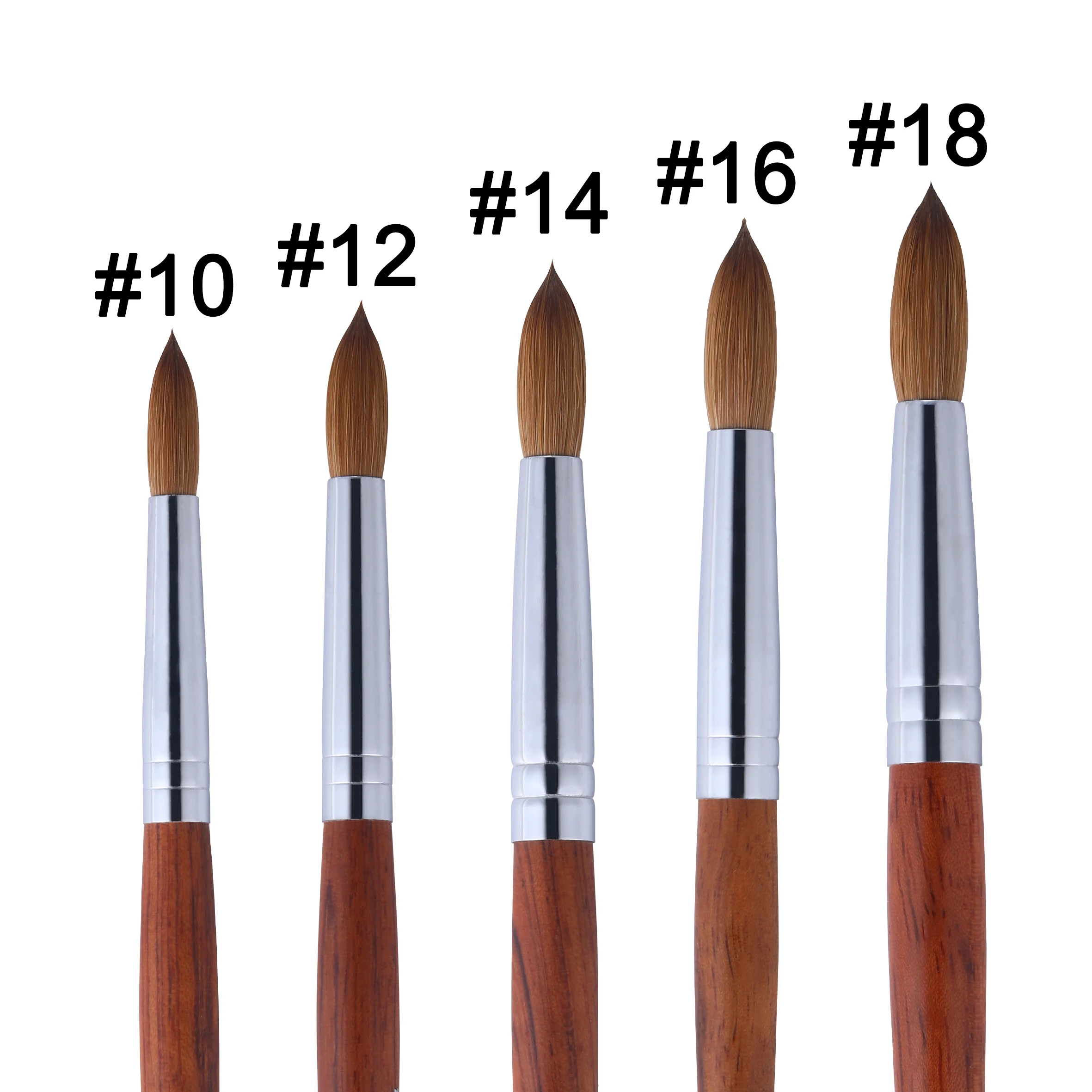 RolinStar S quality 100% Kolinsky  Acrylic dipping powder Builder Pure gel real Brown wood nail brush mink Application