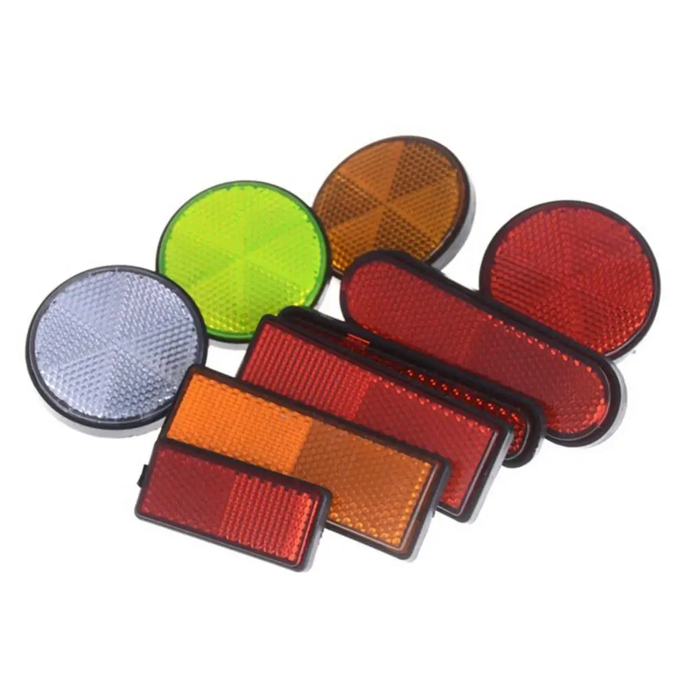 Reflector de celosía de plástico rectangular redondo para coche, motocicleta, bicicleta, vehículo eléctrico, caravana, camión, tornillo en Reflector de seguridad, 2 uds.
