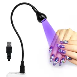 Secador de unhas USB dobrável ICrowsla-Mini com LED UV, luz de cura para unhas gel polonês, secagem rápida e eficiente, 395NM