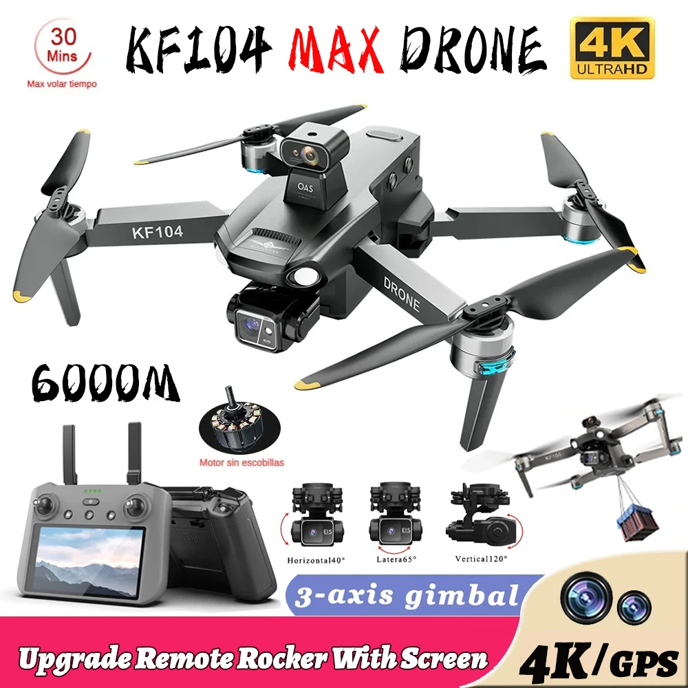 KF104/KF102 GPS Drone 4K HD Camera Aerial Photograph GPS Return Automatic Obstacle Avoidance Remote Control with Screen Drone