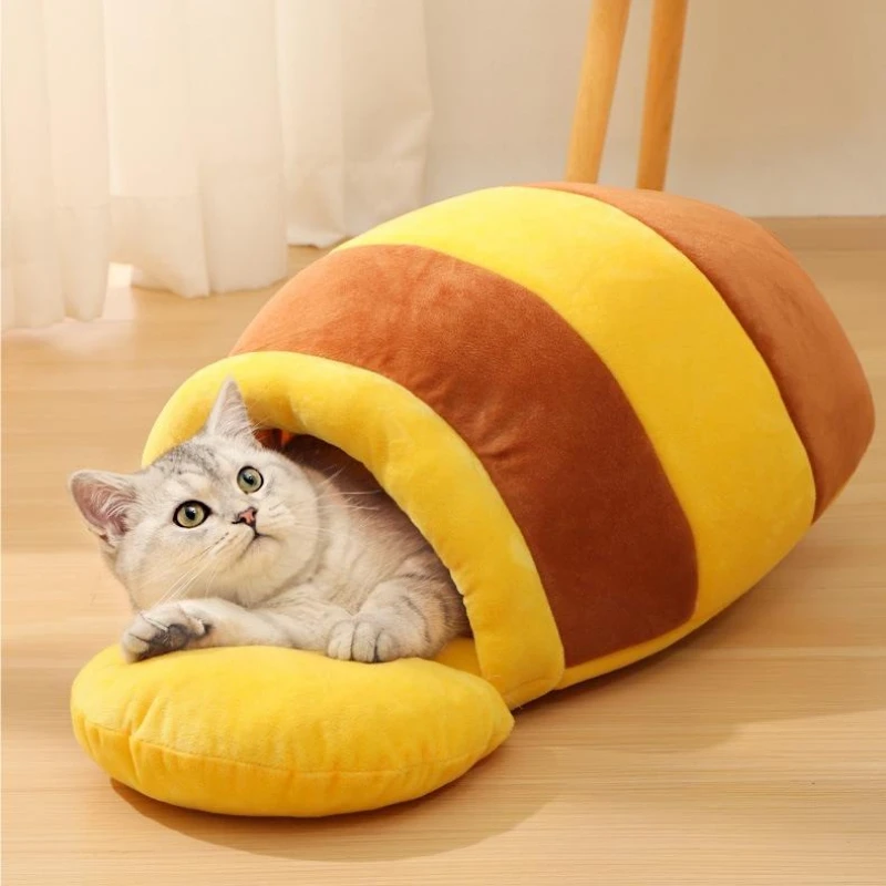 

Cozy Honey Pot Cat Nest Winter Warm Dog Bed Detachable Washable Pet Supplies for Small Animals