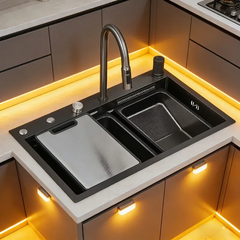 for Feiyu 7546N Spot 304 Stainless Steel Handmade Sink Large Single Bowl Vegetable Basin with Honeycomb Embossing New Design