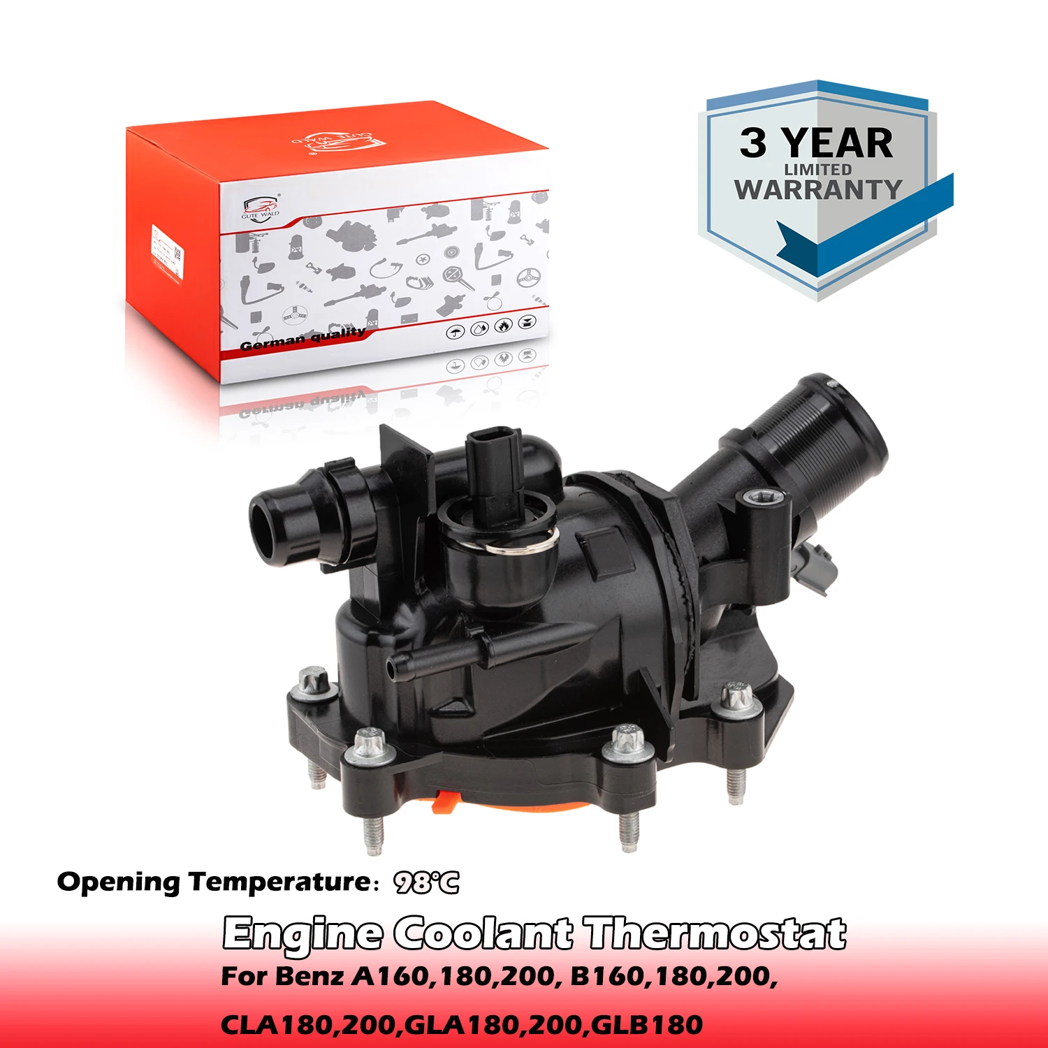 

Engine Coolant Thermostat 2822030175,282203017528 For MERCEDES-BENZ A160/180/200,B160/180/200,CLA180/200,GLA180/200,GLB180