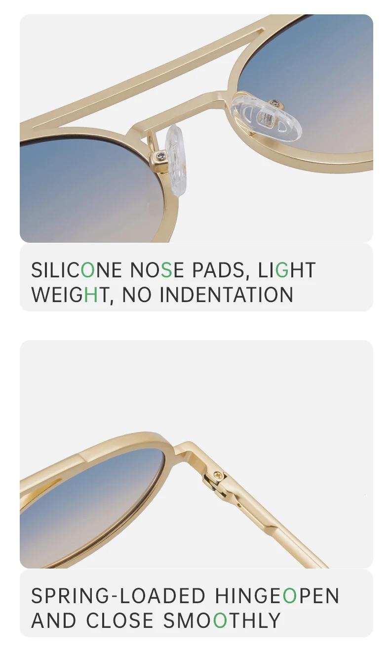Ovale Steampunk-Sonnenbrille mit kleinem Rahmen für Damen, 2026, luxuriöse Vintage-Rundsonnenbrille für Damen, Doppelstrahl-Brille für Damen – Detail 10