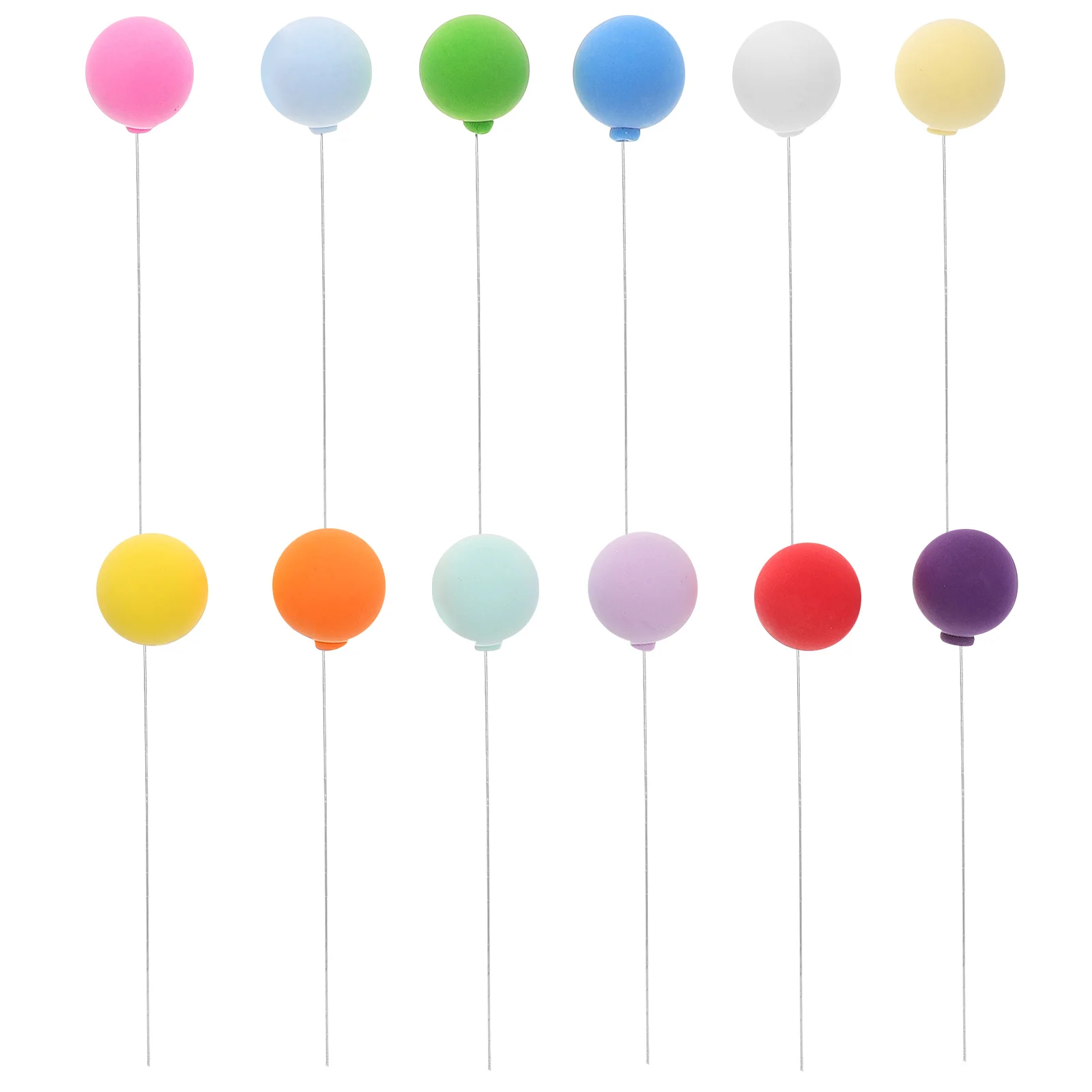 

48pcs Balloon Cake Decoration Mini Round Clay Toppers Baby Shower Birthday Party Wedding Cupcake Inserts Colorful Creative Fun