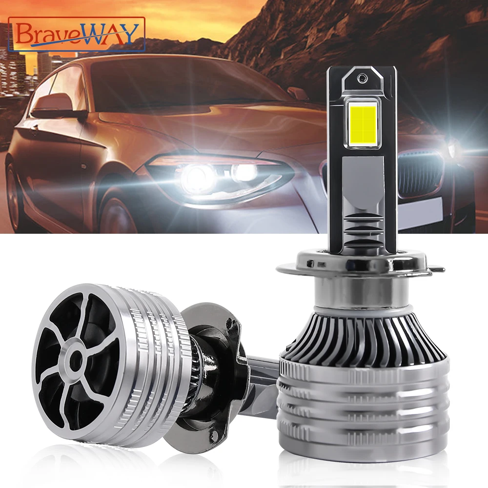 BraveWAY the Brightest LED Bulbs for Car/Truck 12V 24V LED H4 H7 H8 H9 H11 LED Headlight Bulbs with Canbus 150W 6000K 30000LM