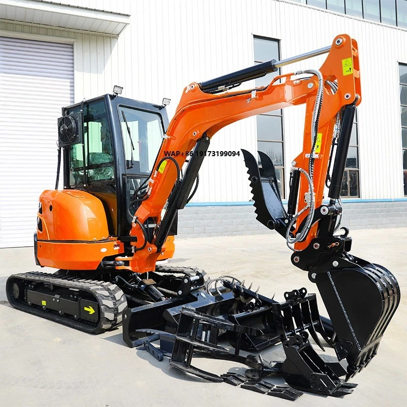 Mini Tractor With Front Loading and Backhoe Digger Micro Excavator Mini Digger Excavator Mini Home Use Garden Farm Custom