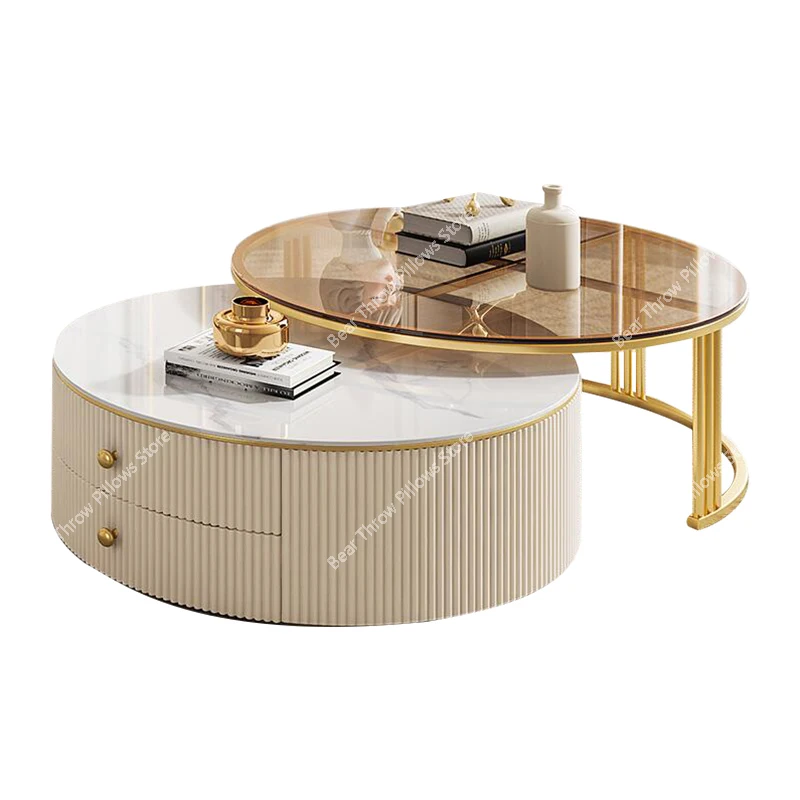 

Luxury Modern Coffee Tables Living Room Korea Nordic Cute Side Table Marble Effect Glass Mesa De Centro De Sala Home Furniture