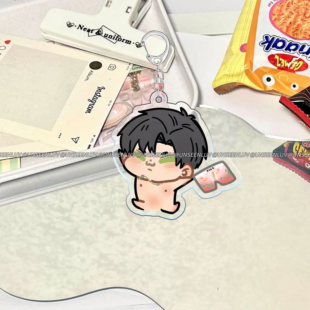 5個セット アニメ ラブ＆ディープスペース カレブ アクリルキーホルダー 漫画 車 バッグ ペンダント ギフト かわいい クリエイティブ バッグチャーム 友達へのプレゼント キーリング