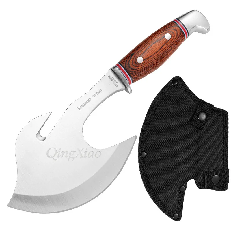 Color Wood Handle Mini Portable Multi Function Axe Outdoor Tool For Car Camping Emergency Rescue Bone Cutting Field Work