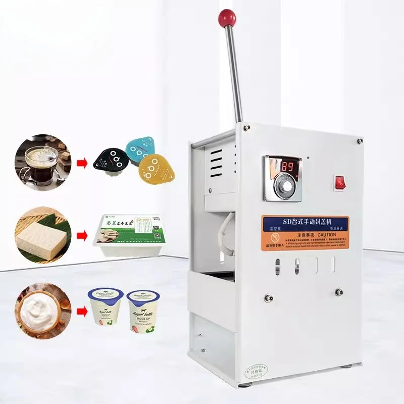 Semi-automatic paper cup sealing machine k commercial coffee yogurt aluminum foil cup sealing machine custom hand pressure
