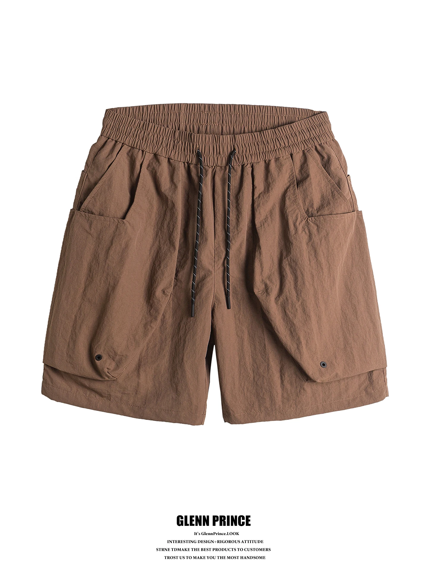 GPstudio American Retro Outdoor Casual Men's Short Pants Five-Quarter Length Sporty Workwear Functional Style Nylon Fabric