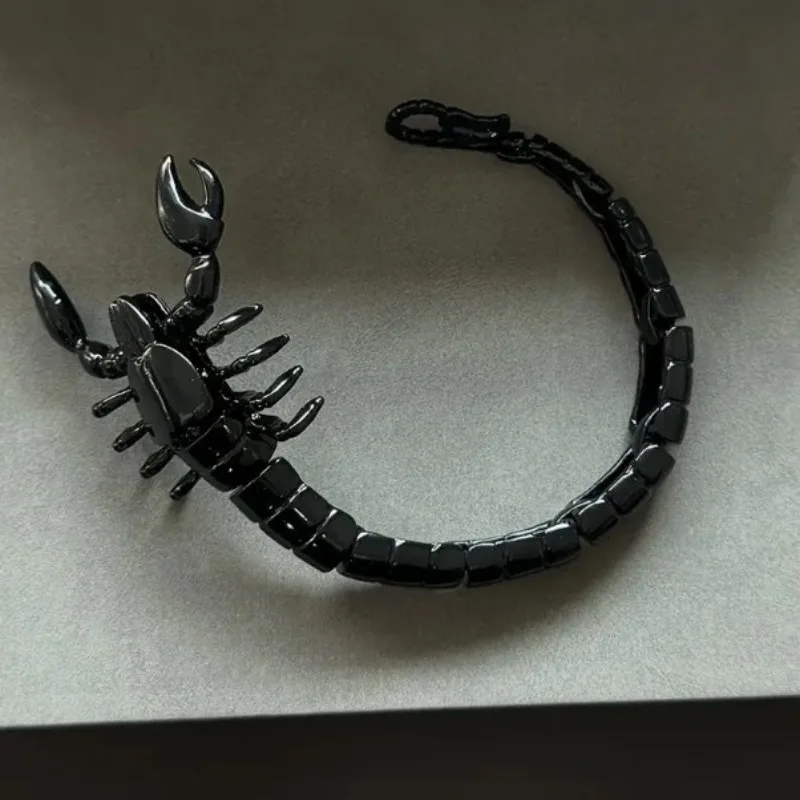 شخصية الإبداعية الهيب هوب الشرير الإسورة 2025 جديد قوي الأسود العقرب الحيوان التيتانيوم الصلب الرجال سوار مجوهرات هالوين #2