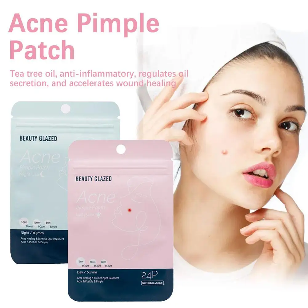24 Patches Acne Patch Acne Pimple Patch Stickers Day Blemish Care Beauty Blackhead Face Removers Use Night Skin Hydrocolloi S3Z8