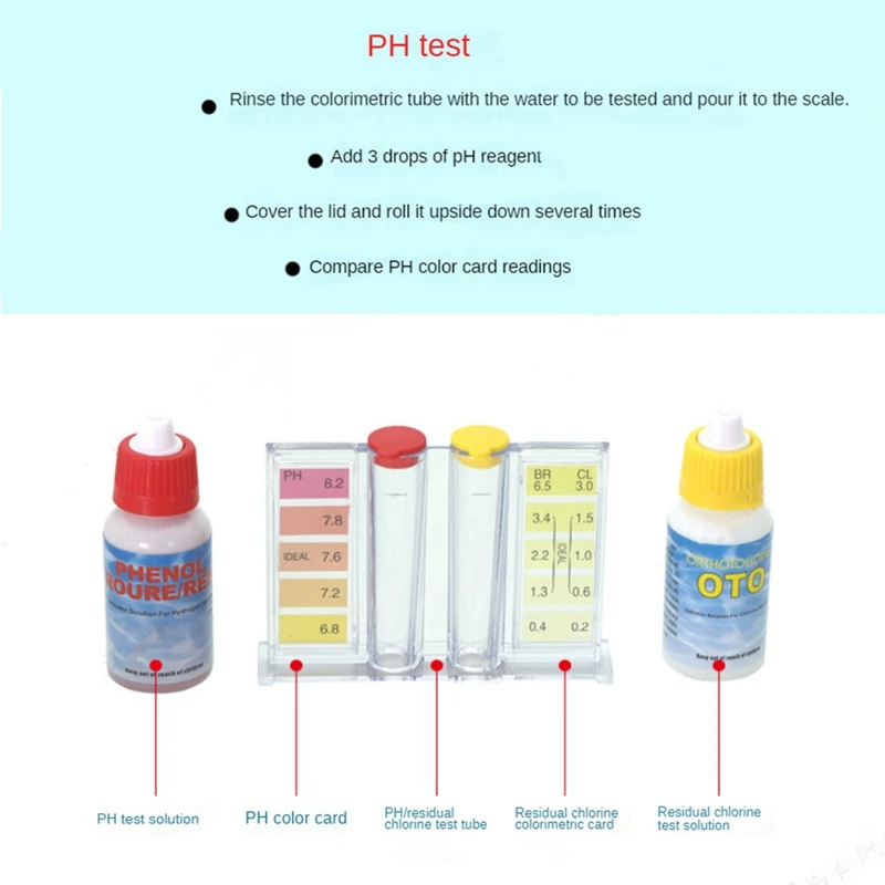 Pool And Spa Water Test Kits, PH And Free Chlorine Water Chemistry Test Kits,Acid-Base Water Test Box