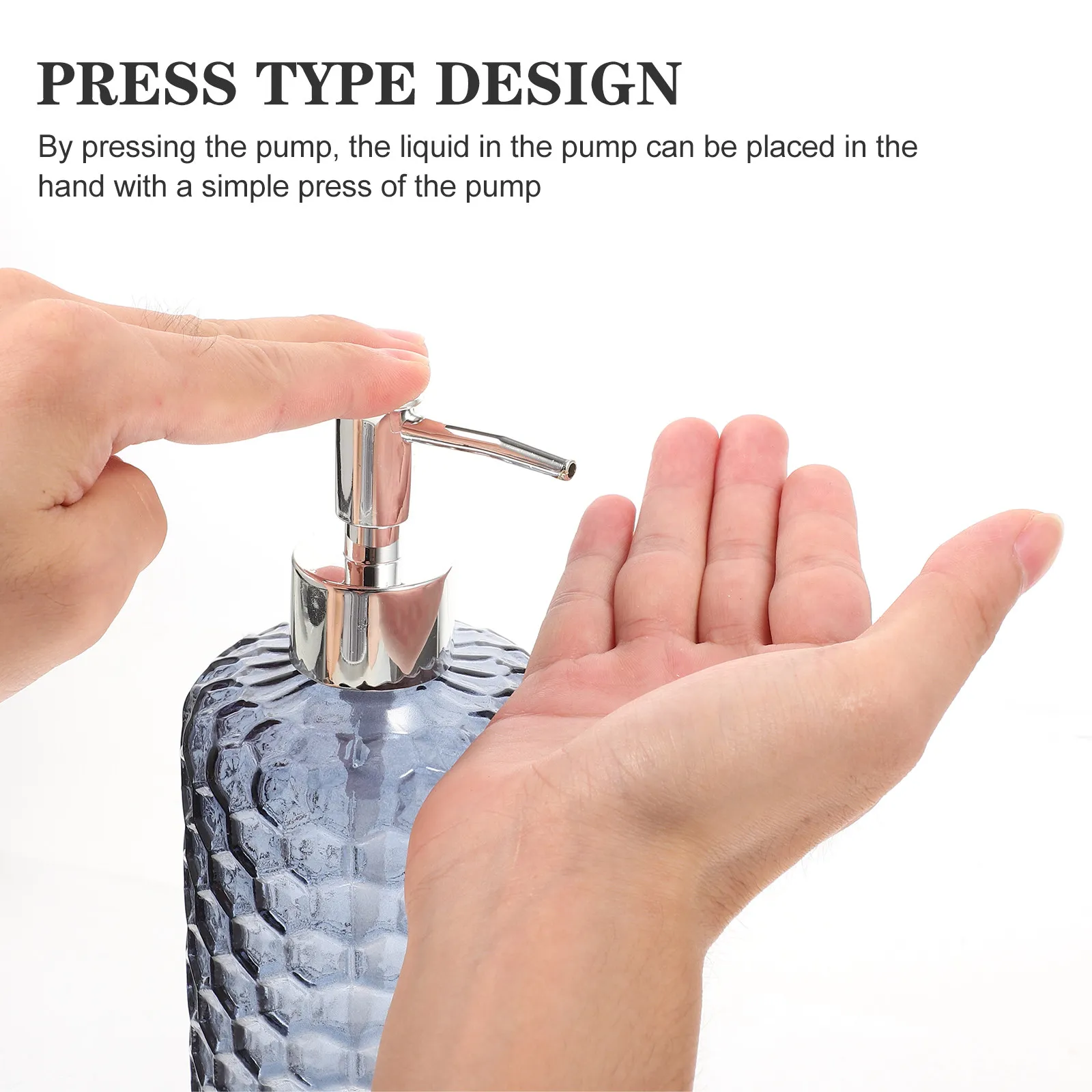 

Pump Bottle Press Glass Shampoo Dispenser Hand Soap Pump Bottle Liquid Soap Lotion Shower Gel Refillable Bathroom Kitchen