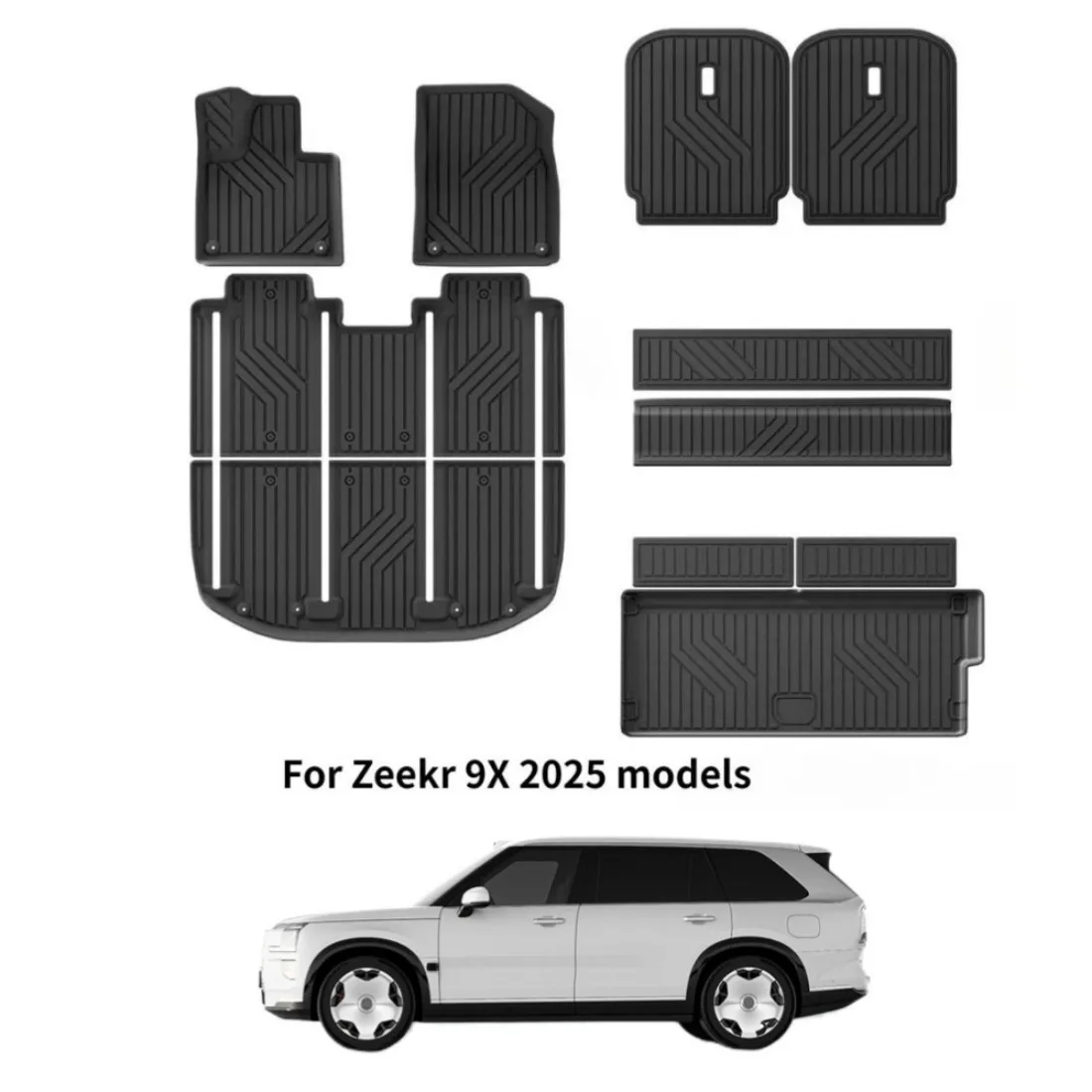 

For Zeekr 9X 2025 Models Car Mats TPE Floor Mats All-weather Trunk Liner