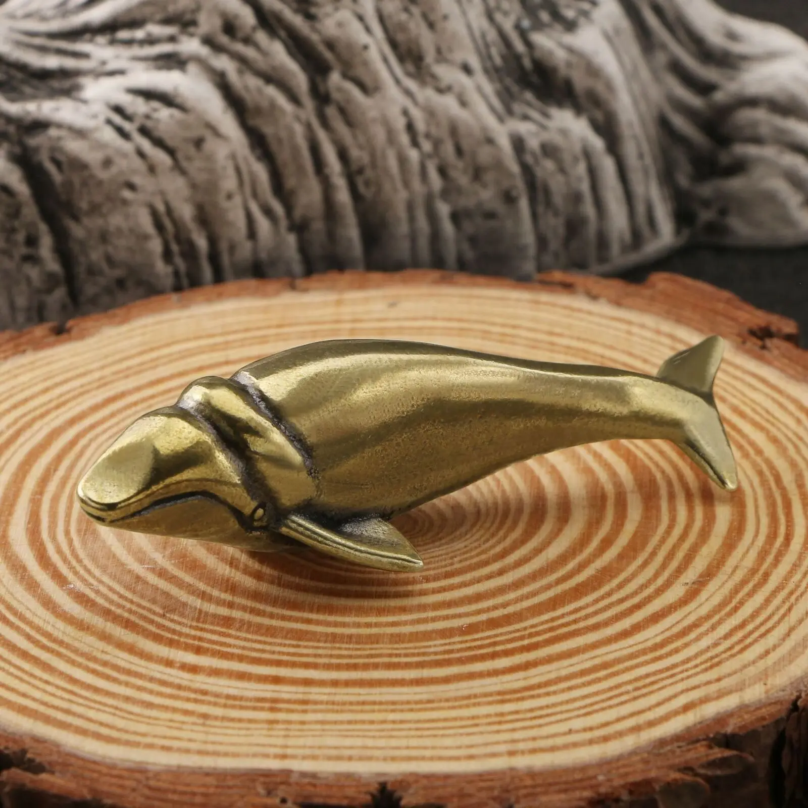 Solid Brass Dolphin Figurine Small Statue Home Ornament Figurines Collectibles