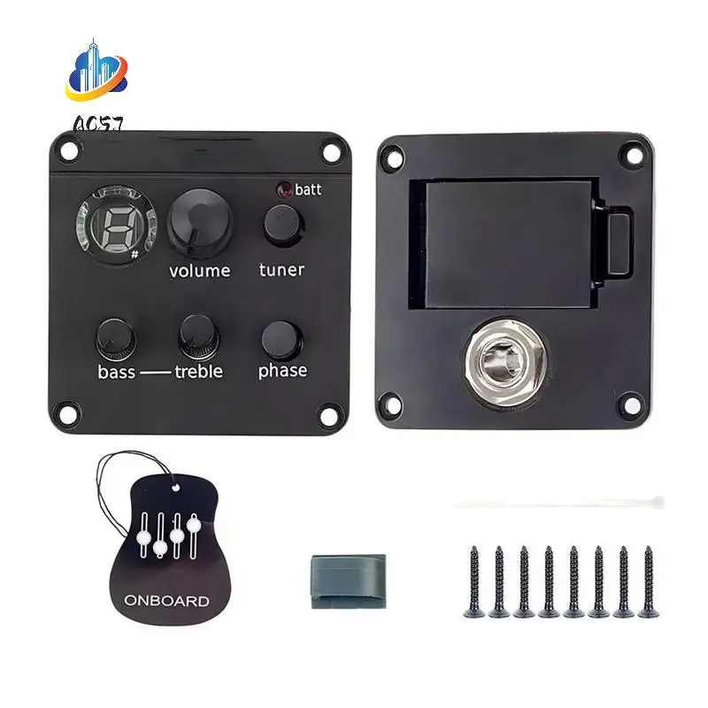 AC57-EQ Electrical Box Equalizers Volume Control Guitar Pickup Preamp System Piezo Pickup Tuner For Classical Acoustic Guitar