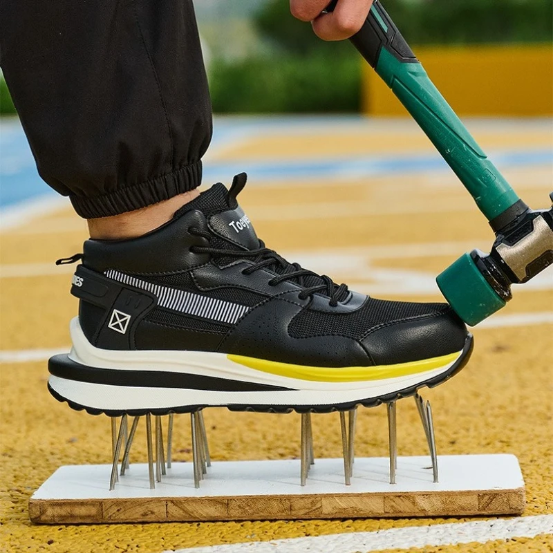 

Men Sneakers New Four Seasons Section Men Anti-smash Anti-puncture Steel Head Safety Shoes Soft-soled Non-slip Safety Work Boots