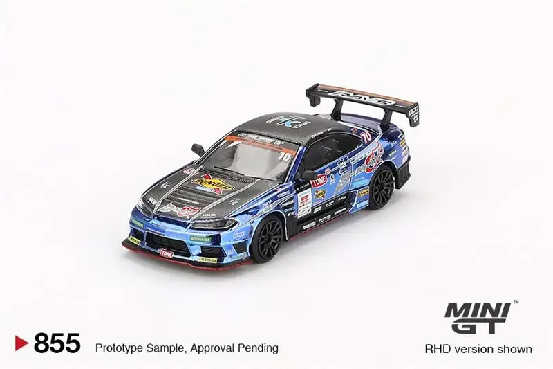 **Pre-Order** MINI GT 1:64 Silvia S15 D-MAX #70 Racing 2023 RHD Blister Package Diecast Model Car