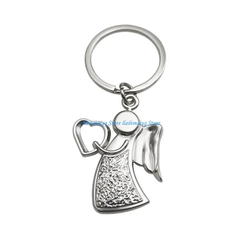 573B Guardian Angel Keychain Lucky Pendant Keyring for Families Stylish Phone Chain Jewelry Backpack Phone Camera Accessory