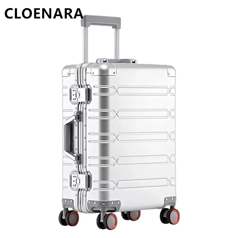 COLENARA Men's Luggage 20 "24" 29 Inch All Aluminum Magnesium Alloy Trolley Case Business Boarding Box Women's Rolling Suitcase