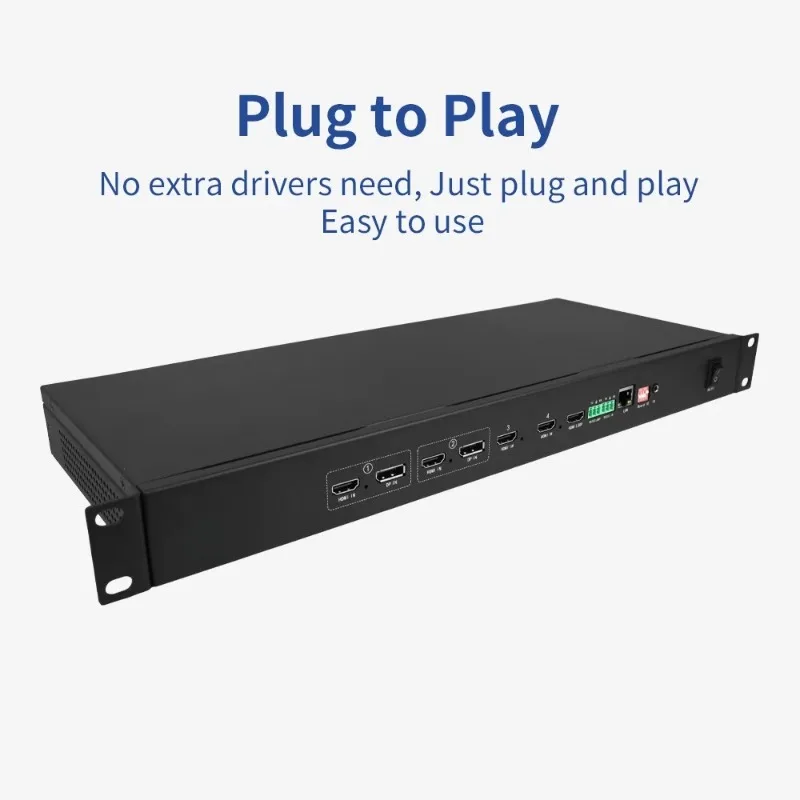1U RACK PIP Seamless Switching Switcher Matrix 3x3 3x4 3x5 3x6 4K60 LCD LED TV Video Wall Controller Processor