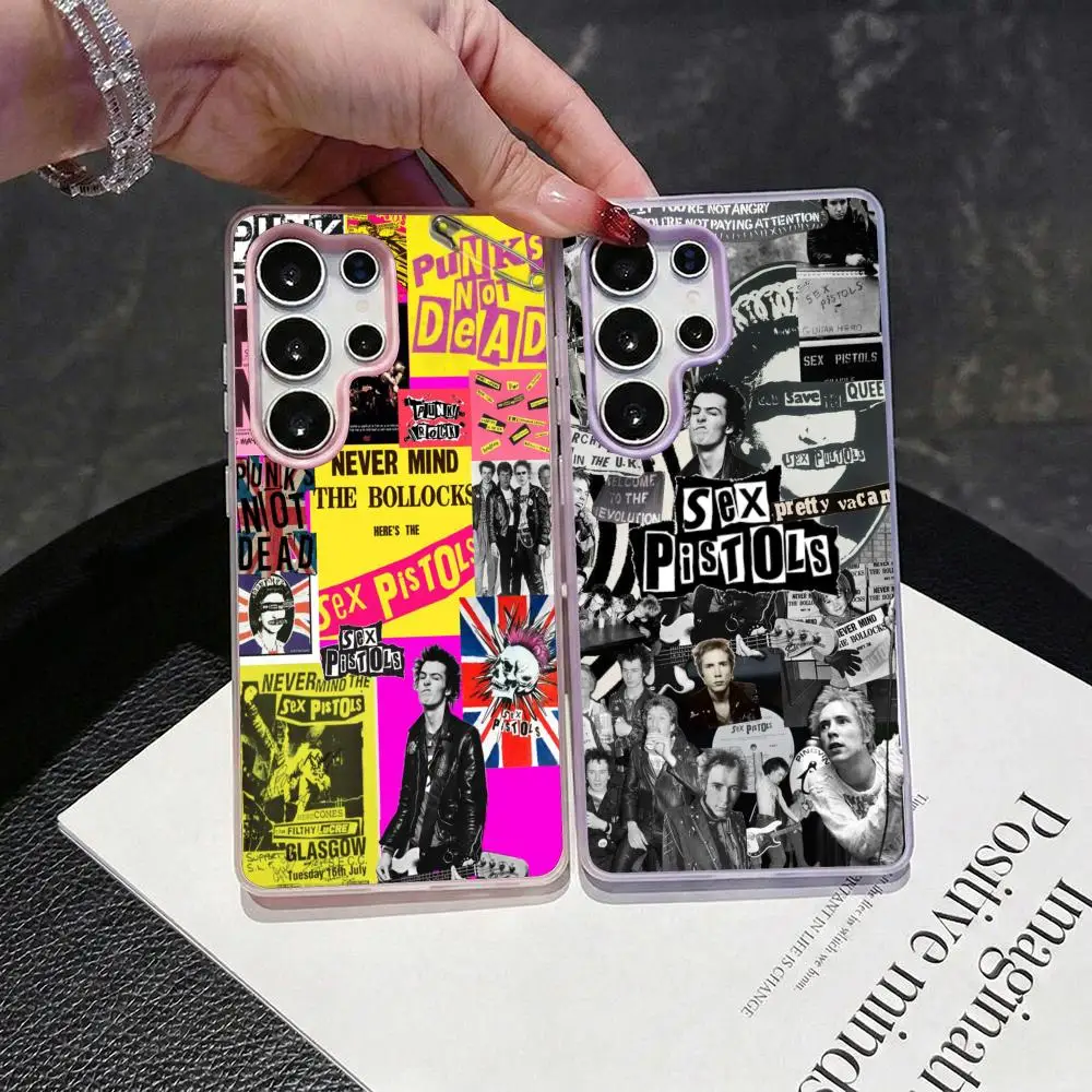 Band Sex Pistols Phone Case 2-in-1 Detachable Clear Case for Samsung S26-S22 Multi-Color Card Holder Soft TPU
