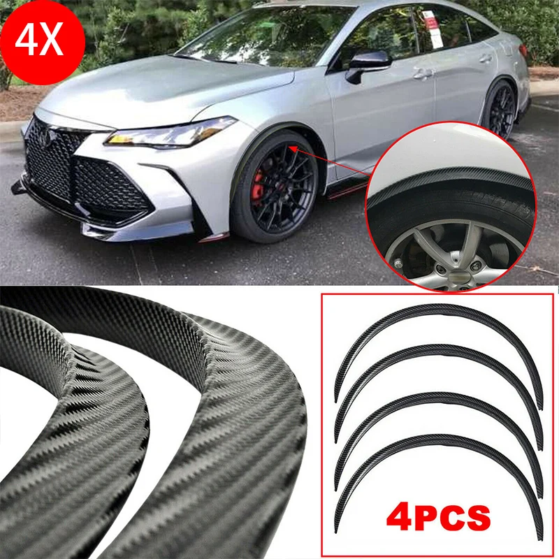 Universal 4PCS Car Truck Body Fender Flare Rubber Wheel Arches Eyebrow Lip Anti-scratch Strip Sticker Mud Flaps Guard Trim