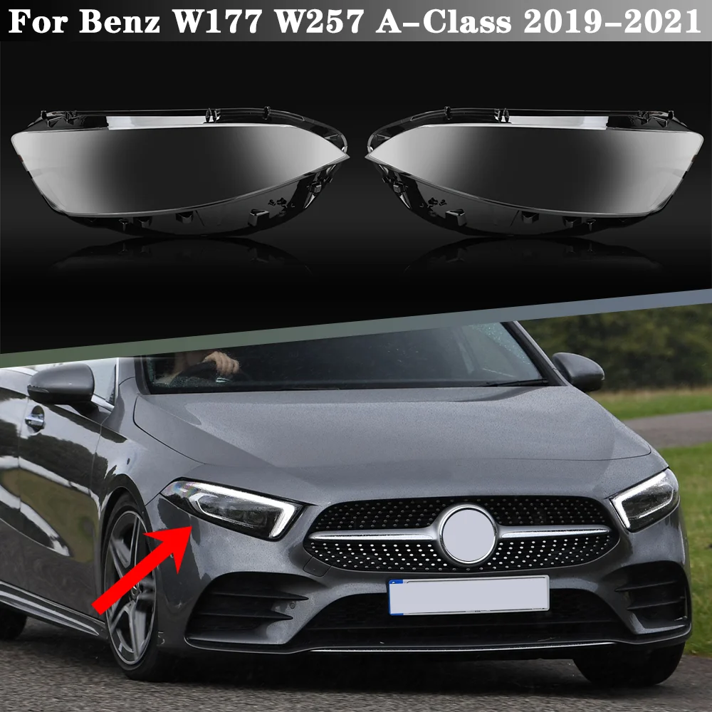 

Car Transparent Lampshade Lamp Shell Front Headlamp Glass Headlight Cover For Benz W177 W257 A-Class 2019-2021 A180 A200L