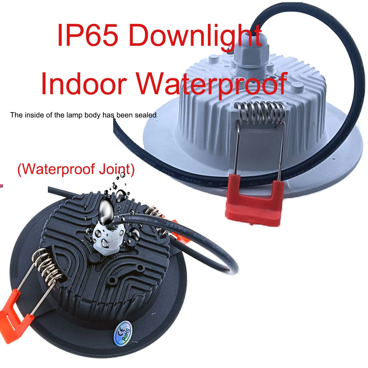 IP66 Outdoor Waterproof IP65 IP67 220V Kitchen LED Downlight Dimmable 5W 7W 9W 12W Bathroom Toilet Ceiling Lamp Spot Light