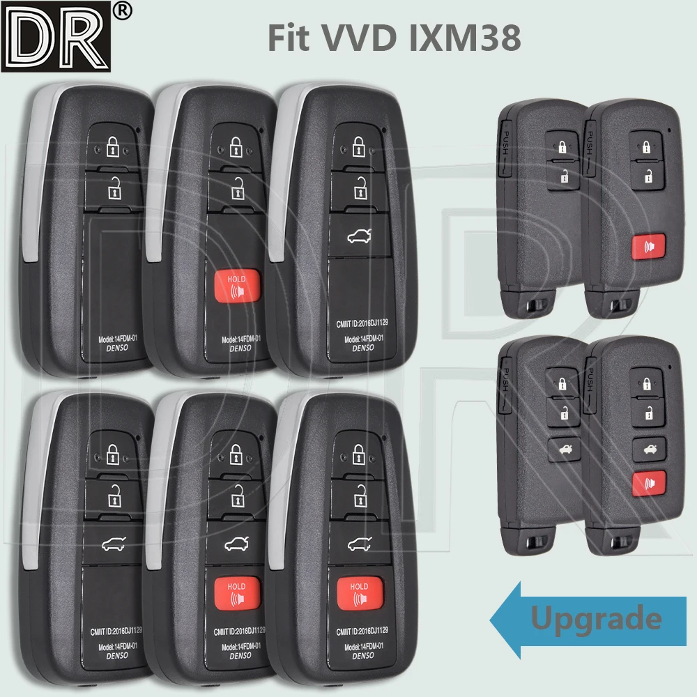

DR 2/3/4 Button Replacement Car Smart Key Shell Support VVDI XM38 For Toyota Corolla Cmary Land Cruiser Prado RAV4 CHR Prius