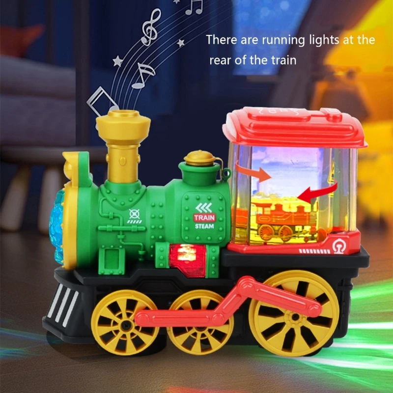 Treno a tema avventura per bambini con suono leggero Gioco creativo per bambini Playset Puzzle educativo