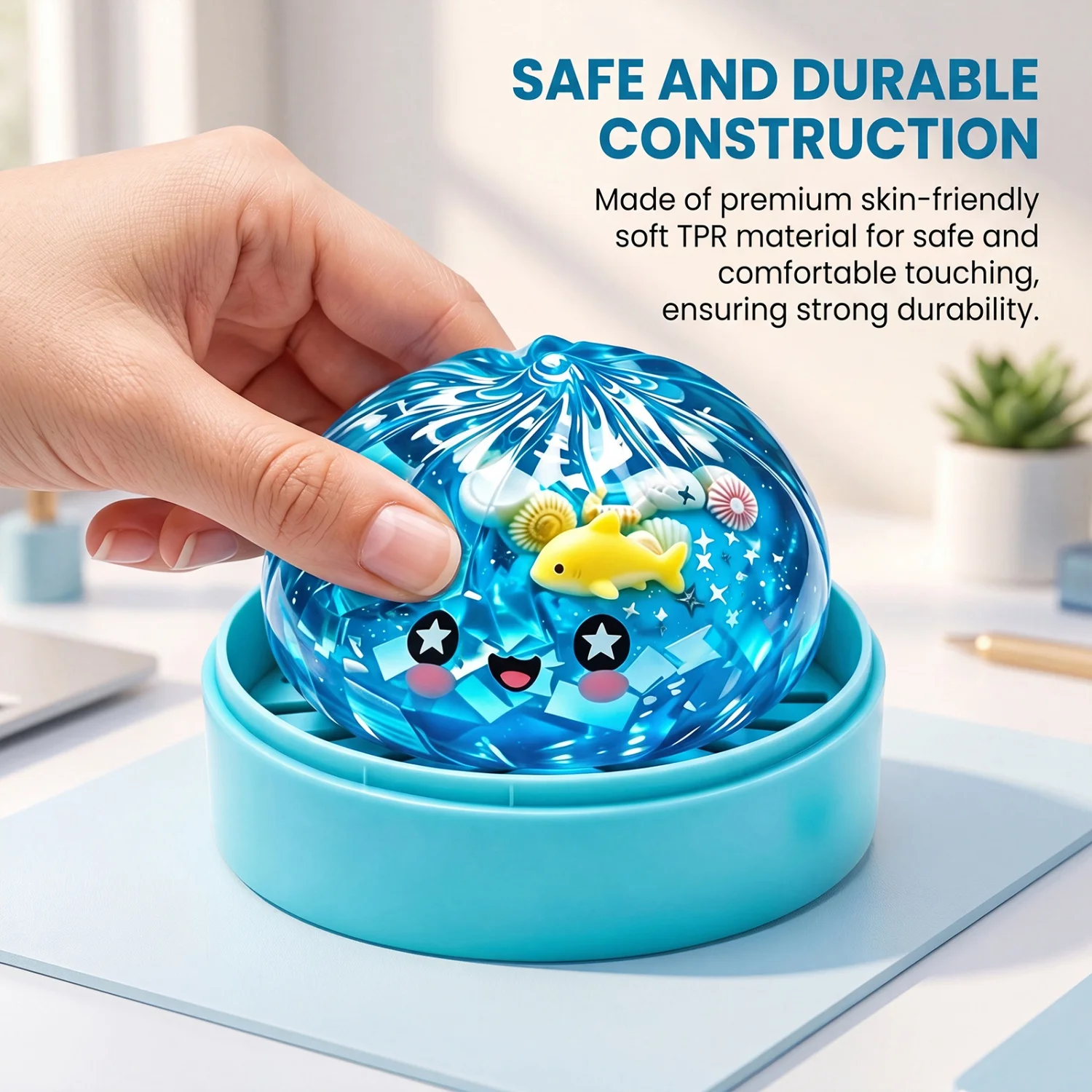Ocean Halloween Ghost DumplingsToy Soft Slow Resilience Squishy Toy Fidget with Steamer Steamed Stuffed Bun Squishy Pinch Le