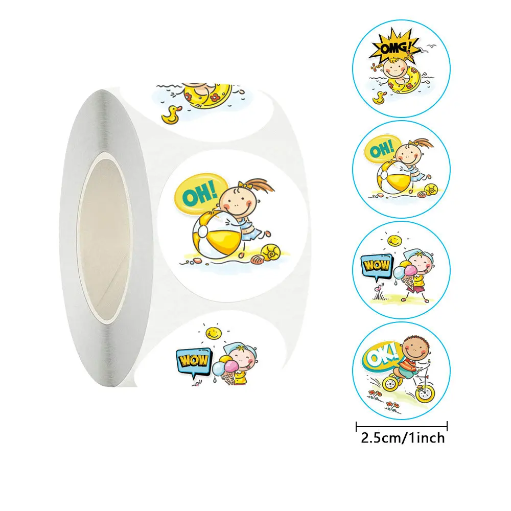 Children\'s cartoon stickers Reward Self-adhesive label Holiday DIY hand-made personalized decorative sealing sticker Tape