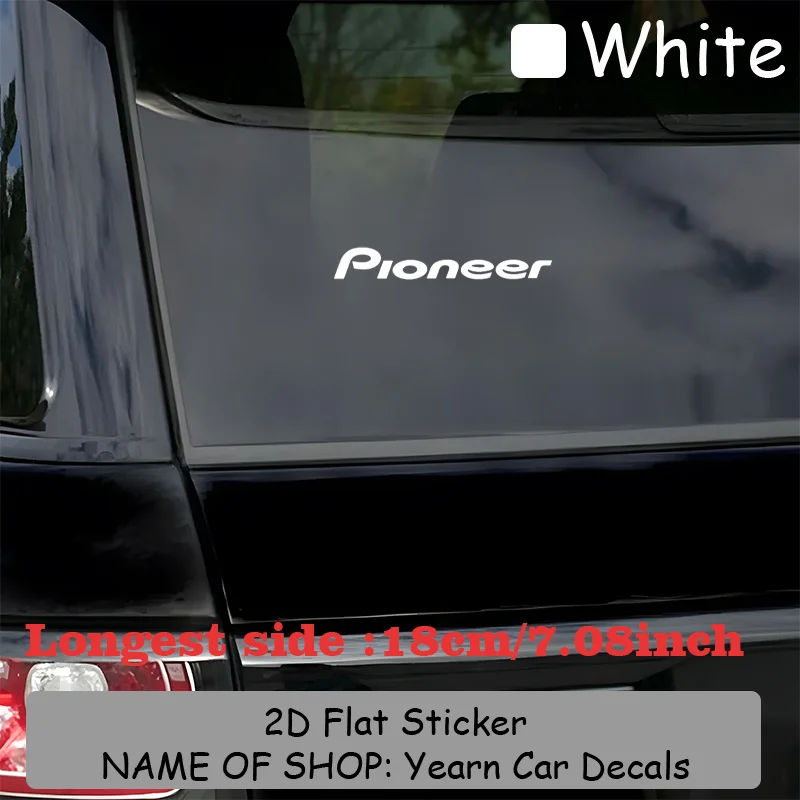 

Self Adhesive Waterproof Decal with UV Protection, Black Text and White Pioneer Piece of Pioneer Logo Vinyl Sticker