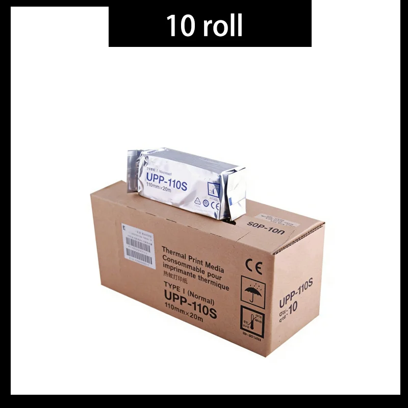 10 roll For UPP-110S Thermal paper Medical video thermosensitive high-contrast film A6 black and white ultrasound record paper